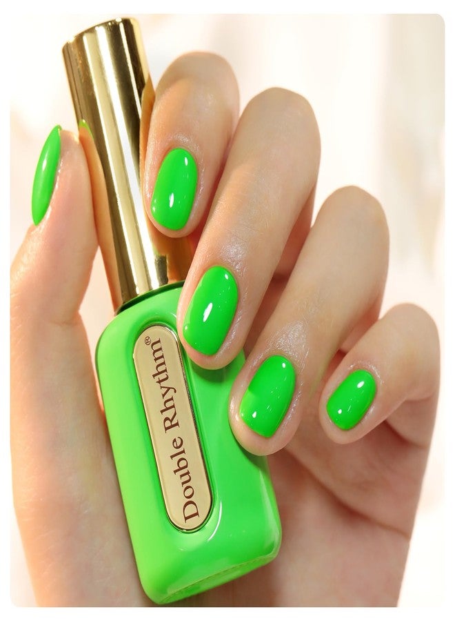 دابل ريذم طلاء أظافر جل مزدوج الإيقاع 0.50 أونصة، خالٍ من الهيماتوكسيلين، نفس اللون، نفس الزجاجة، ذهبي دائري شفاف محايد طبيعي حليبي 15 مل، طلاء أظافر جل بالأشعة فوق البنفسجية، فن اصنعه بنفسك في المنزل (أخضر نيون - C1042) - Image 1